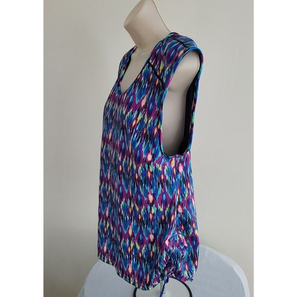 HILOR Women's Multi-colored, Athletic Tank Top w/Built-in-Bra--Sz 16 - Picture 3 of 10